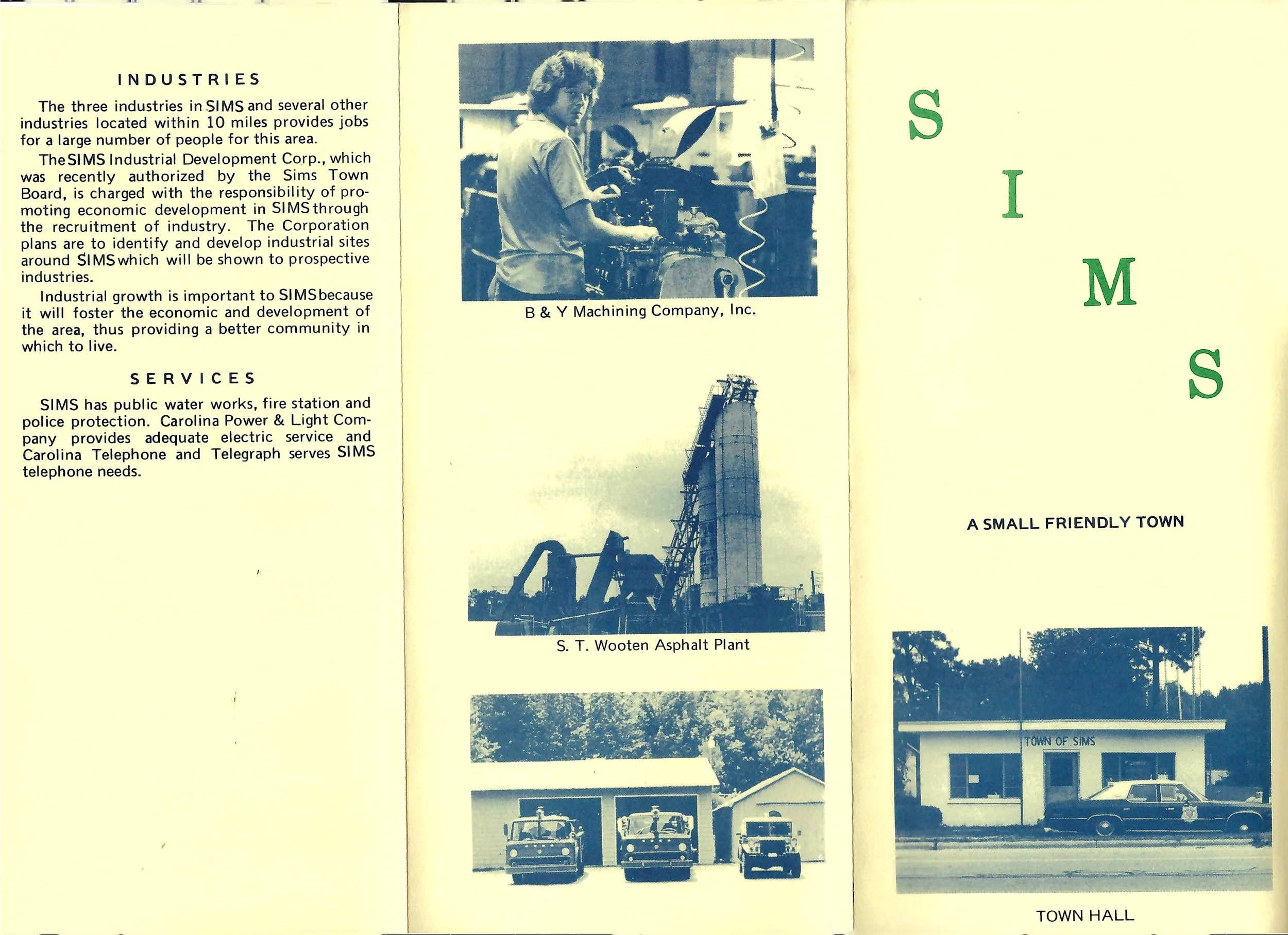 Old Town of Sims Brochure outside
